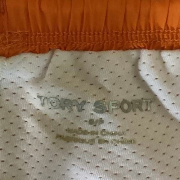 Tory Burch Sport Orange Pull On Mid Rise Stretch Workout Athletic Short Size S - Picture 5 of 5